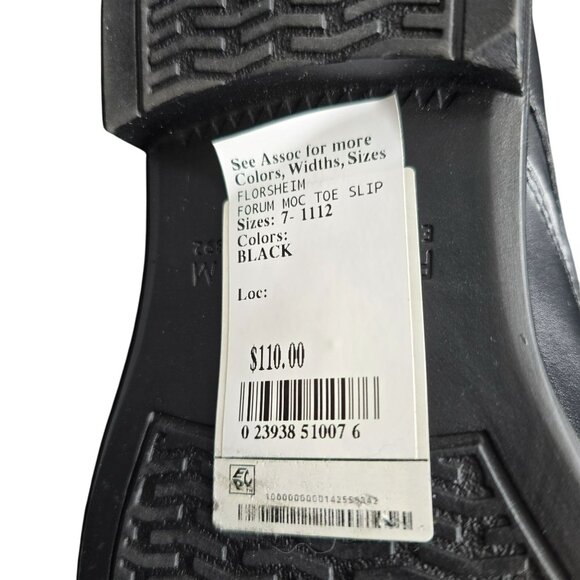 Florsheim Mens Forum Moc Toe Slip-On Dress Shoes 8D Black Leather NIB CM2080 - Picture 6 of 14